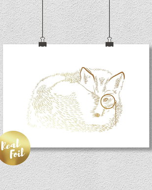 Poster gold foil - Vulpea