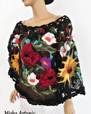 REZERVAT Poncho inflorat
