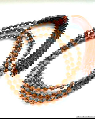 Colier Mala*108+1*Rudraksha+Carneol*Colier pentru meditatie si rugaciune*Fecioara
