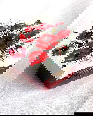 cutie lemn decorata cu maci 38689