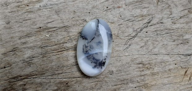 Cabochon opal dendritic, 32x20 mm