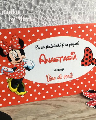 Plic de bani Minnie mouse rosie