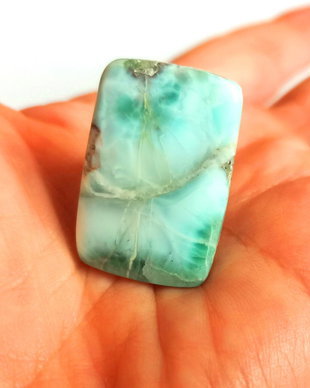 Inel Larimar si Argint 925 - IN913 - Inel albastru dreptunghiular, inl piatra mare, inel pietre semipretioase, cadou aniversare, cadou sotie, cristale vindecatoare, cristale de colectie, inel reglabil