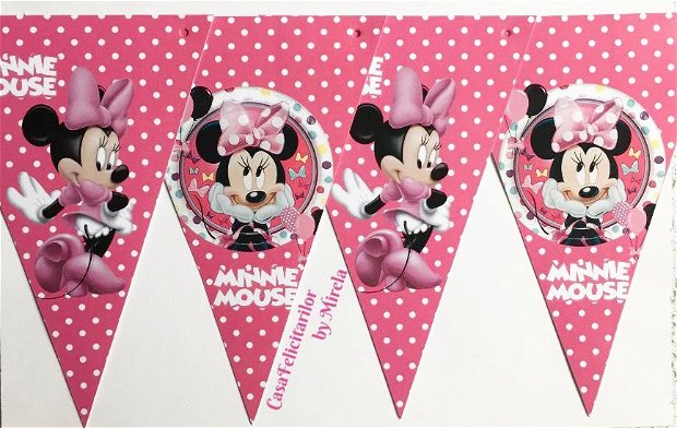 Etichete marturii Minnie mouse roz