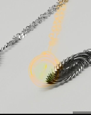 Pandantiv din aur filat,pandantiv cu moldavite