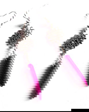 cercei cu howlite mov 38769