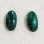 (2 bucati) Malachit natural cabochon aprox 14x7x3 mm