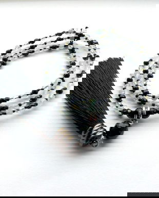 Colier Mala*108+1*Onix+Acvamarin+Opalit*Colier pentru meditatie si rugaciune