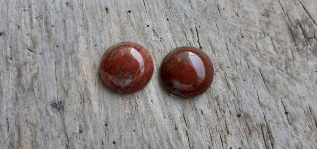 Cabochon jasp rosu, 16 mm (2 buc)