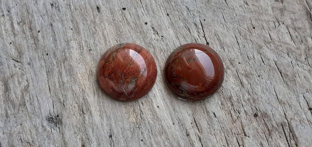 Cabochon jasp rosu, 16 mm (2 buc)