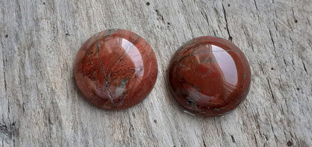 Cabochon jasp rosu, 16 mm (2 buc)