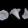 Margele din acril, frosted, floare, 41x35 mm, albe