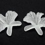 Margele acril, frosted, 37x33 mm, albe