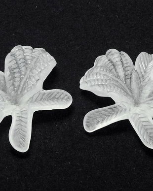 Margele acril, frosted, 37x33 mm, albe