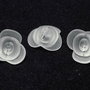 Margele acril, frosted, trandafir, 14x14 mm, albe