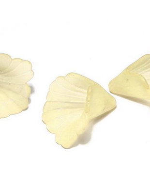 Margele din acril, frosted, floare, 20x20 mm, galbene