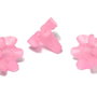 Margele din acril, frosted, floare, 18x20 mm, roz