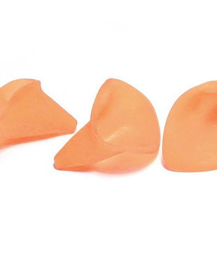 Margele din acril, frosted, floare, 25x18x17 mm, portocalii