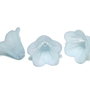Margele din acril, frosted, floare, 16x12 mm, bleu