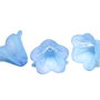 Margele din acril, frosted, floare, 16x12 mm, albastre