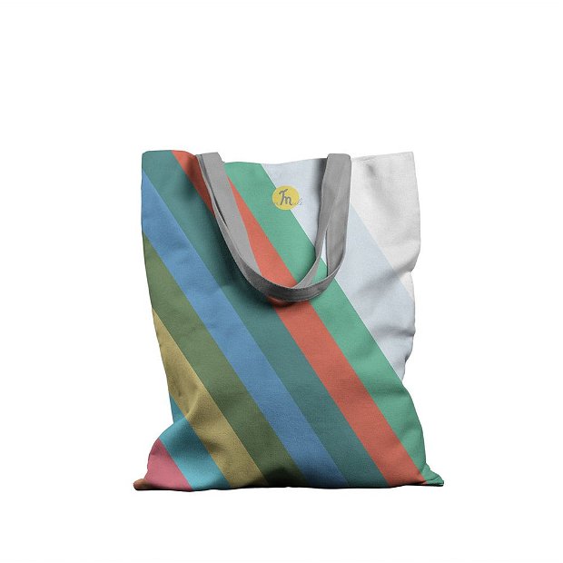Geanta Handmade, Tote Bag Basic Original Mulewear, Abstract Avalansa de Culori, Color Avalanche, Multicolor, 43x37 cm