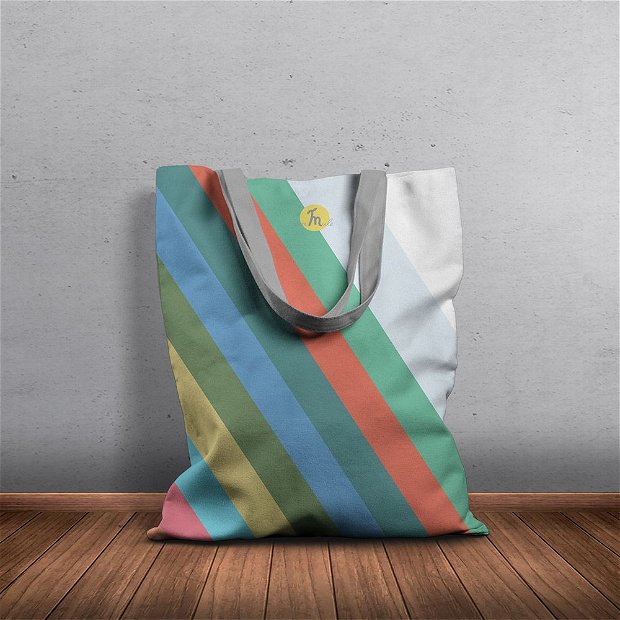 Geanta Handmade, Tote Bag Basic Original Mulewear, Abstract Avalansa de Culori, Color Avalanche, Multicolor, 43x37 cm
