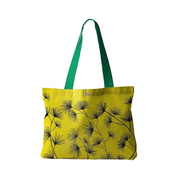 Geanta Handmade, Tote Bag Fatty Captusit Original Mulewear, Botanic Flori, Golden Bliss, Multicolor, 37x45 cm