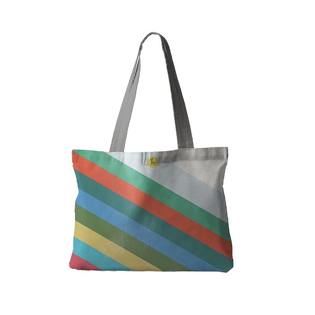 Geanta Handmade, Tote Bag Fatty Original Mulewear, Abstract Avalansa de Culori, Color Avalanche, Multicolor, 37x45 cm