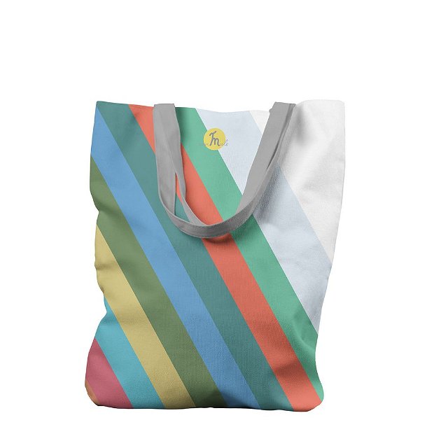 Geanta Handmade, Tote Bag Liner Original Mulewear, Abstract Avalansa de Culori, Color Avalanche, Multicolor, 45x37 cm
