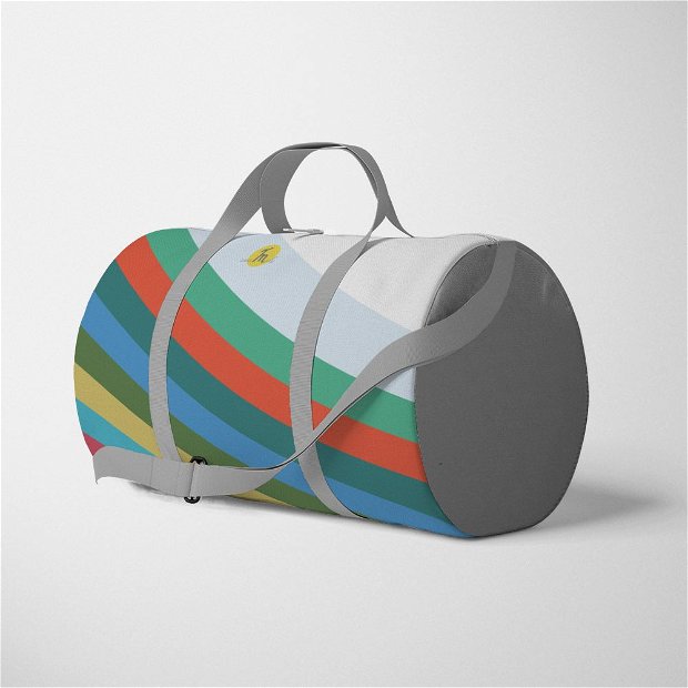 Geanta Voiaj Handmade, Travel Duffle Bag Original Mulewear, Abstract Avalansa de Culori, Color Avalanche, Multicolor, 33L