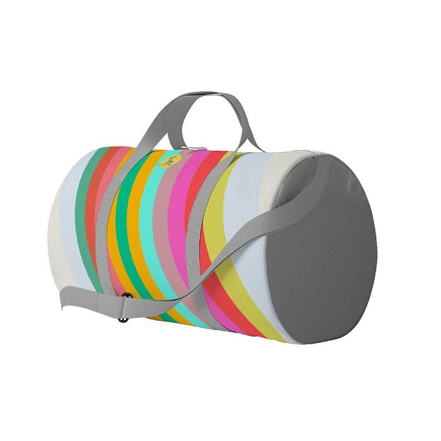 Geanta Voiaj Handmade, Travel Duffle Bag Original Mulewear, Abstract Dungi Optimiste, Optimistic Stripes, Multicolor, 33L