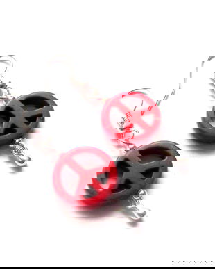 cercei cu howlite rosu 38787