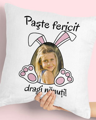 Pernă personalizată "Paşte fericit!"