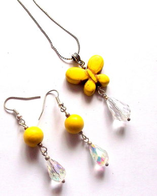 set cu howlite galben 38927
