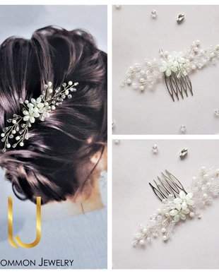 Pieptene mireasa "Crystal flowers"
