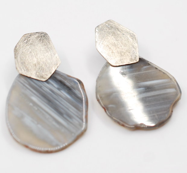 Cercei supradimensionati din argint 925 si agate