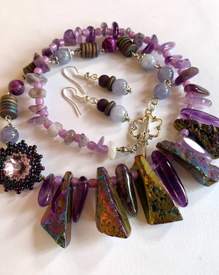 PURPLE FOREVER-ametist,agate,hematit,Jad,toho,rivoli