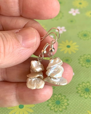 CERCEI WHITE BALLERINA-perle Keshi,tortite argintate