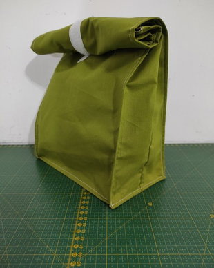 Lunchbag lavabil - gentuță pt prânz - VERDE UNI