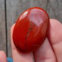Cabochon jasp rosu, 39x26 mm