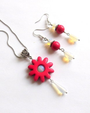 set cu opalit si  howlite 38945