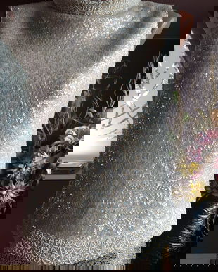 BLUZA ELEGANTA DE COLECTIE BRODATA CU PERLE SI PAIETE,LANA