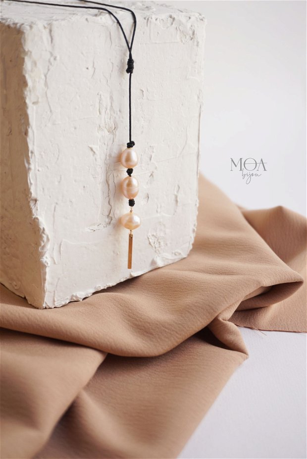 Colier minimalist cu perle de cultura