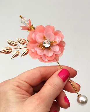 Vândut Brosa ac - Powder Pink