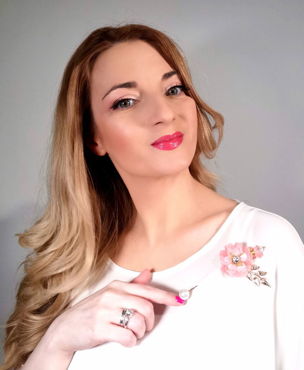 Vândut Brosa ac - Powder Pink
