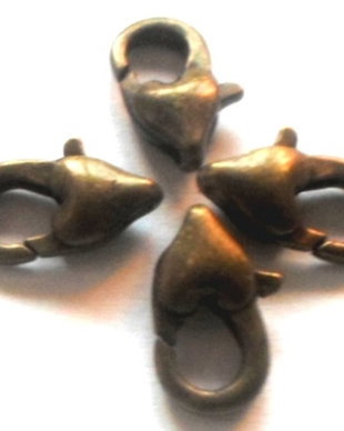 Inchizatoare lobster inima bronz verzui 12 mm