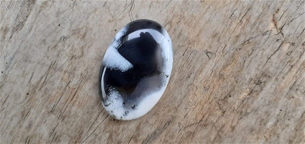 Cabochon opal dendritic, 39x26-27 mm