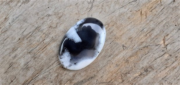 Cabochon opal dendritic, 39x26-27 mm