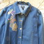 Nou- geaca denim  cu broderie