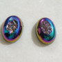 (2 bucati) Cabochon agata druzy electroplacata (provenienta America) aprox 18.3x13.2-13.3x5.5-6 mm